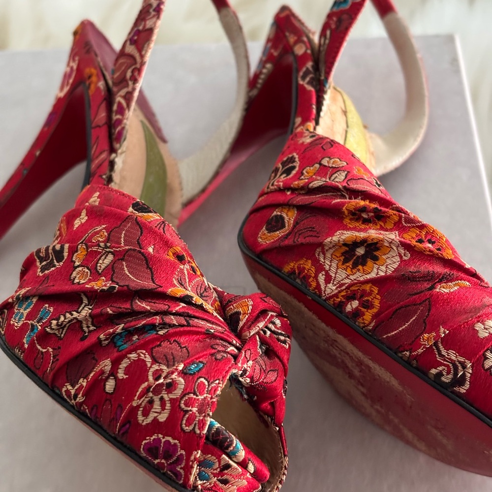 Billy Chan Couture Red Peep Toe Stilettos - Picture 3 of 14